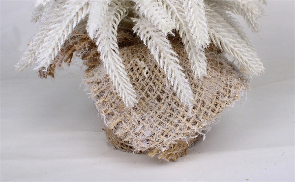 Hvid julepynt i Jute Base Ice Finish