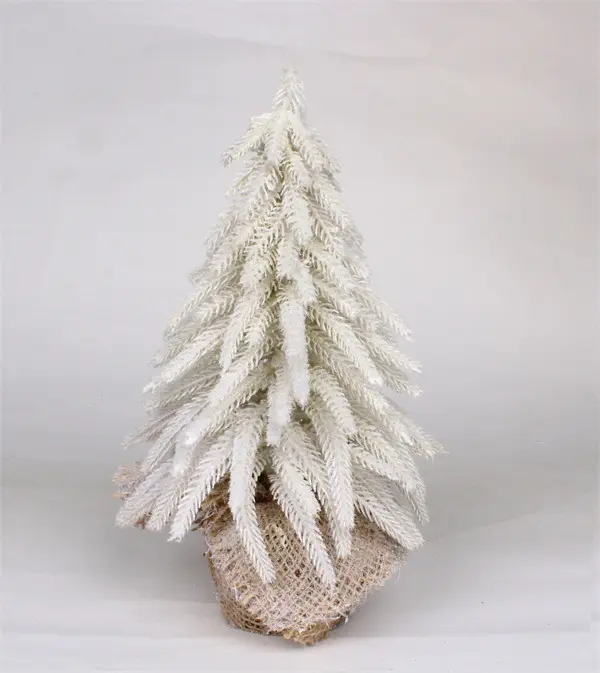 Hvid julepynt i Jute Base Ice Finish.jpg White Christmas Decorations in Jute Base Ice Finish.jpg